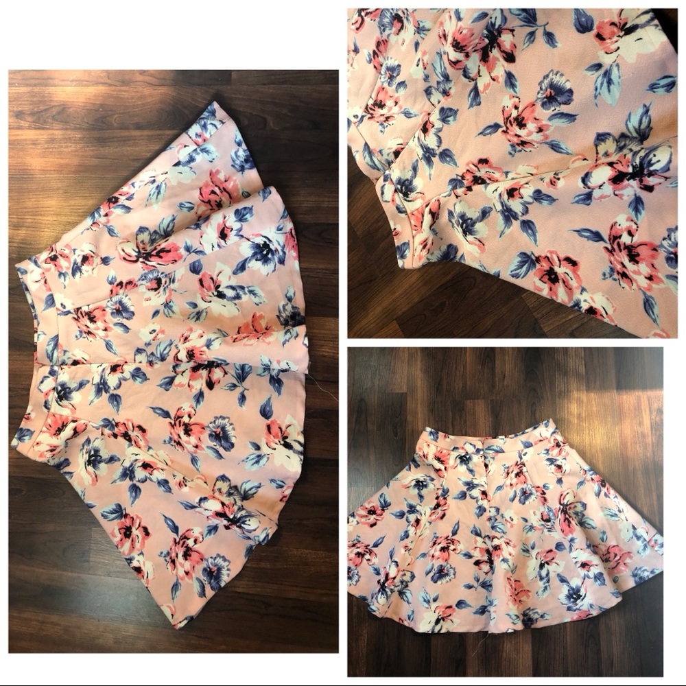 High waisted floral circle skirt